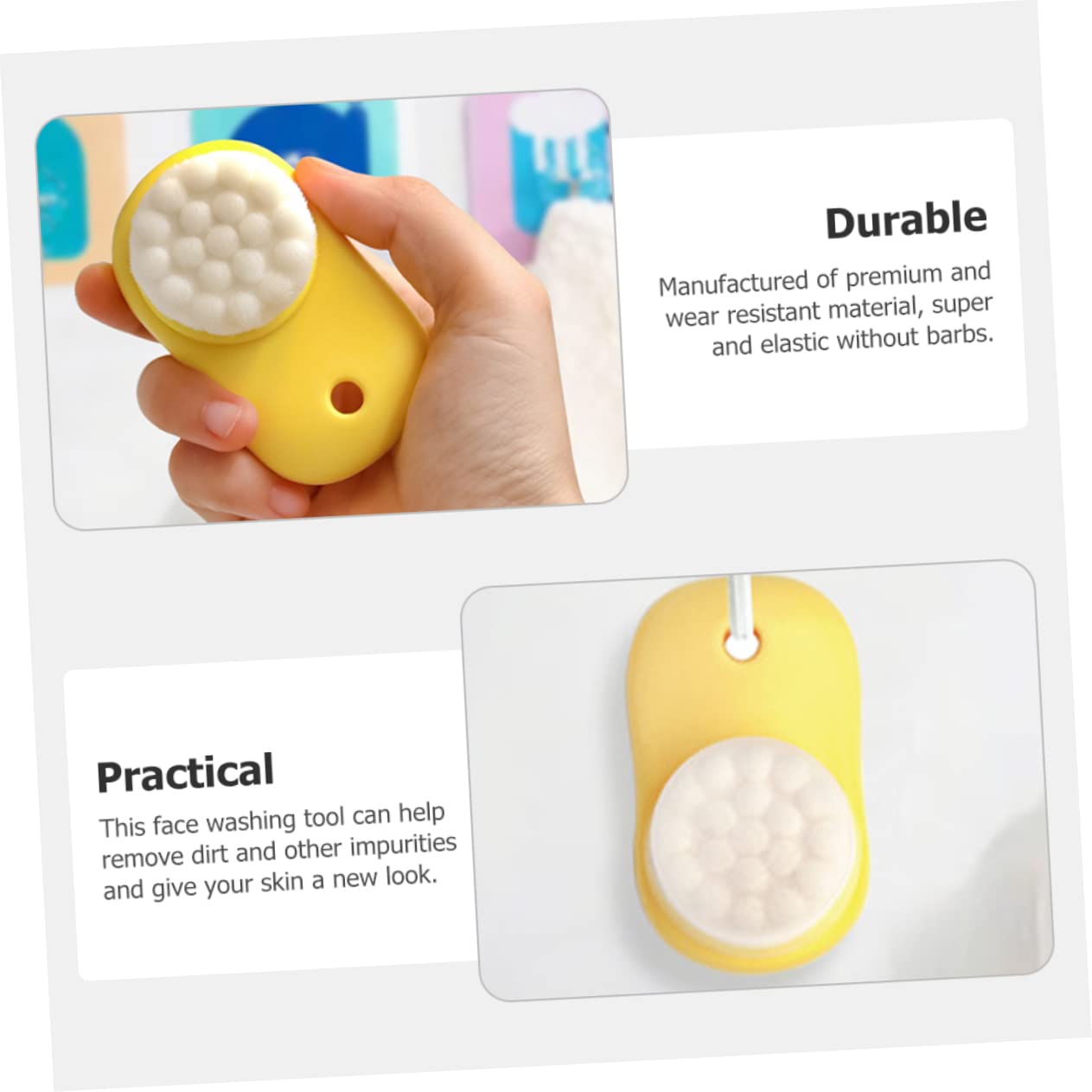 Ipetboom Silicone Facial Brush Double Sided Bristles Gentle Exfoliation Deep Cleaning for Women Travel Size 2 Pack