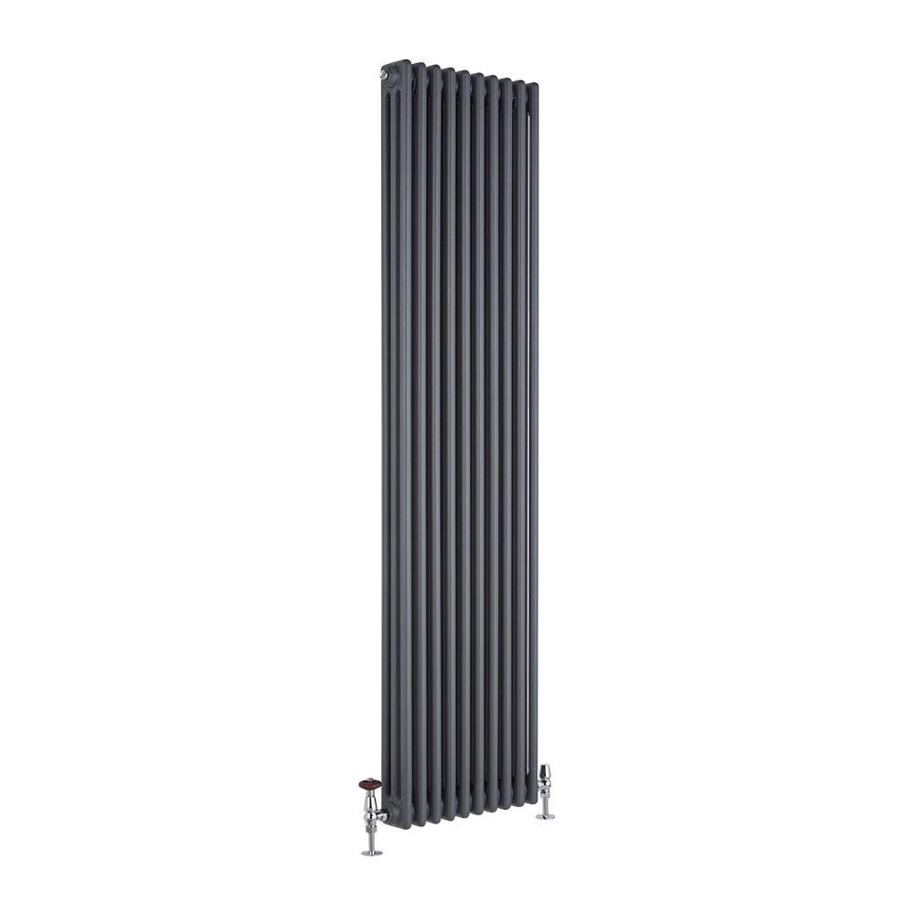Milano Anthracite Windsor Cast Iron Style Vertical Triple Column Radiator - 1800Mm X 470Mm