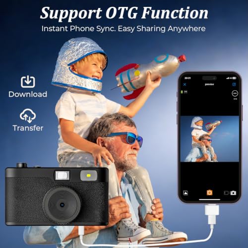 Screen-Free Digital Camera, Reusable 12MP Retro Camera for Summer Camp - Image 4