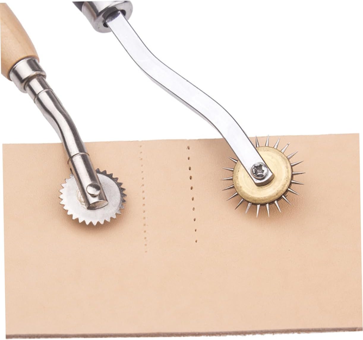 ULDIGI 2pcs Marking Wheel for Sewing Round Delimit Scribe Wheel Scanning Line Tool Pressure Toothed Cloth Tailor Sewing Tool