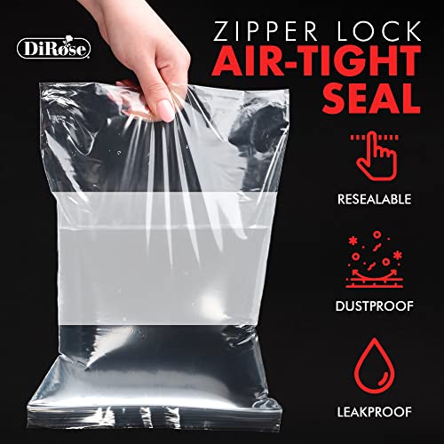 Dirose Reclosable Poly Zip Top Bags - 4" X 6" (100 Count), 2 Mil - Plastic Ziplock Bags – Resealable Plastic Bags With Zipper - White Block Baggies For Jewelry, Pills, Candy #TOP3
