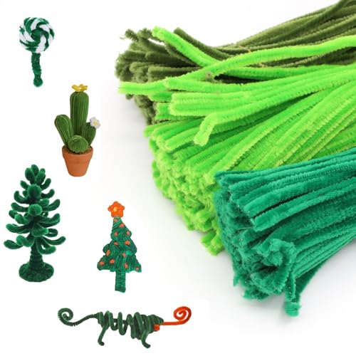 TOAOB 100 Pezzi Scovolini Ciniglia Steli per Lavoretti Rosa Pipe Cleaner Bastoncini 6mm x 30 cm per Fai da Te Decorativi Artigianato Halloween Natale Decorazion