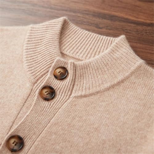 Men Cashmere Soft Sweater Button Up Cardigan with Pocket Casual Thick Jumper Top3
