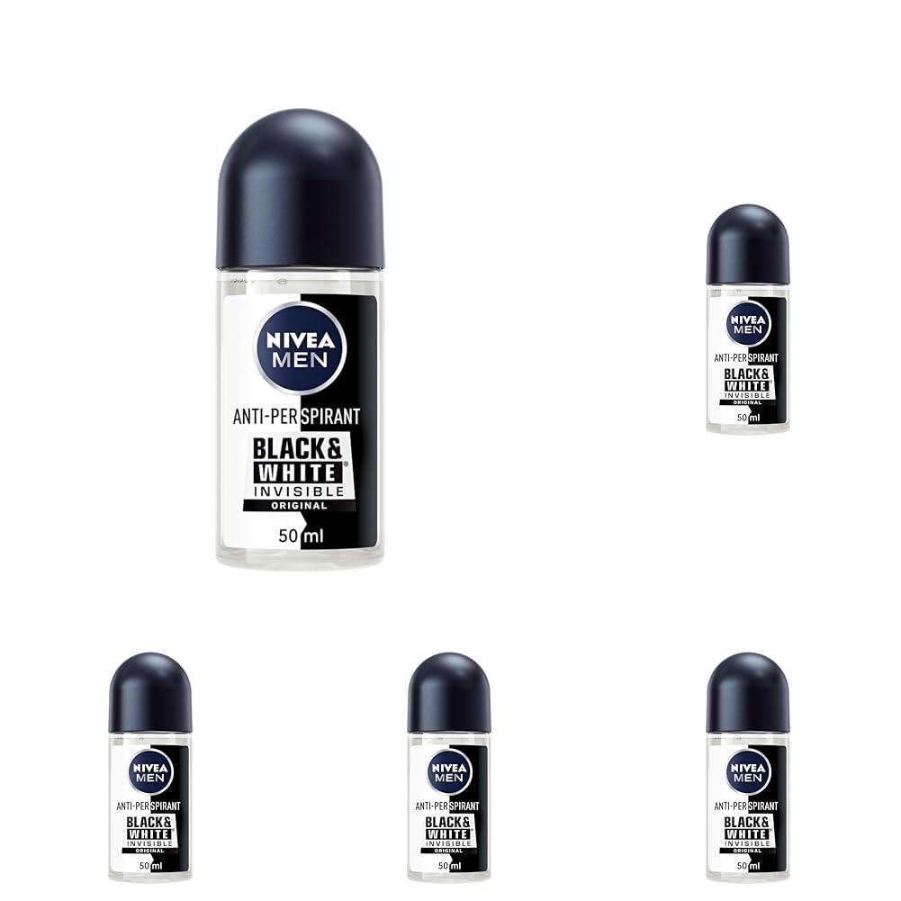 Black & White Original Anti-Perspirant Roll-On (50mL), Men's Deodorant + Masculine Fragrance (Pack of 5)