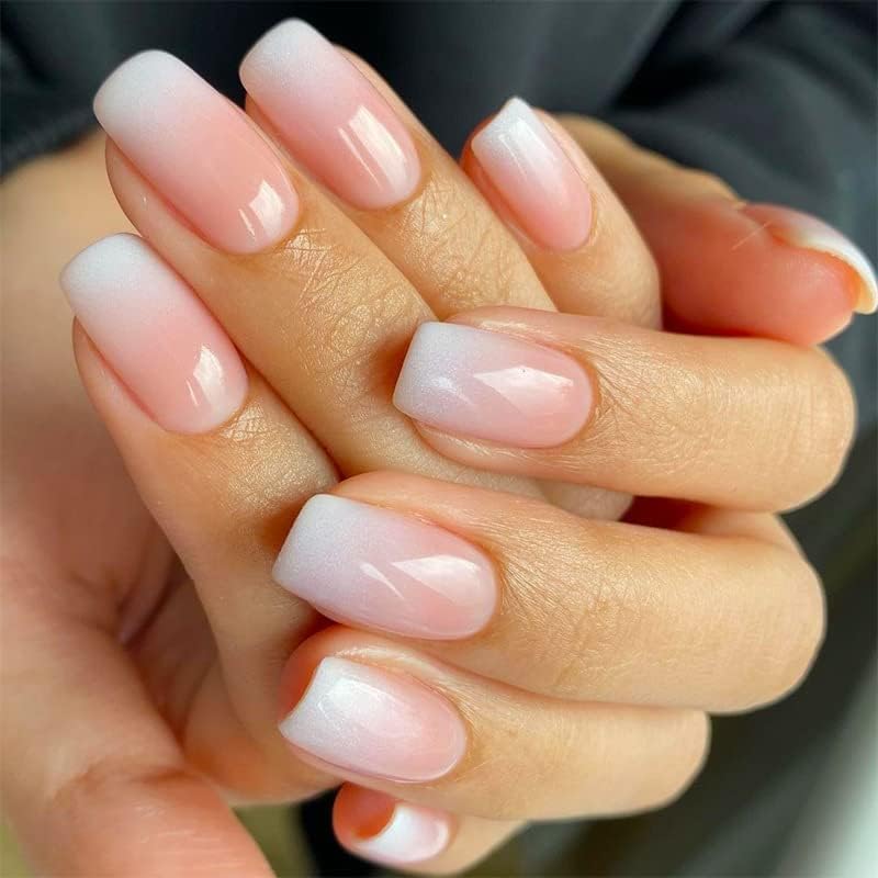 BOLT BEE 9N Box False Nail Tips 500pcs | Full & Half Cover Acrylic Fake Nails with Storage Case | Square Shape Nail Extensions for DIY Nail Art & Salon Use, Natural Finish French Style Tips 3