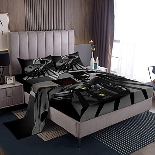 Loussiesd Boxing Bed Sheets Set Sports Theme Bedding Set Pugilism Games Design Fitted Sheets 4Pcs Sheets Includes 1 Sheet & 1 Flat Sheet with 2 Pillowcase Soft King