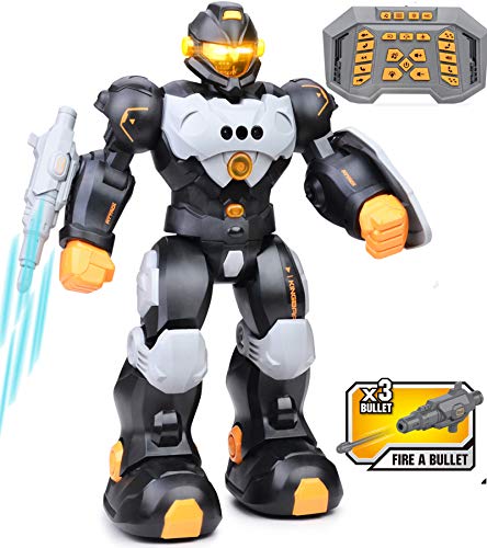 RC Robot Toy for Kids, Smart Intelligent Programmable Remote Control Robots Gesture Sensing Singing Walking Dancing Robot for Boys Girls Gray