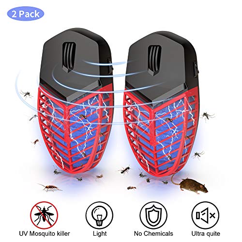 T-Raputa Lampe Anti Moustique, UV LED Pièges à Moustiques,Peut éliminer efficacement Les Souris, araignées, Fourmis, cafards, punaises de lit et Autres rongeurs (2Pack)