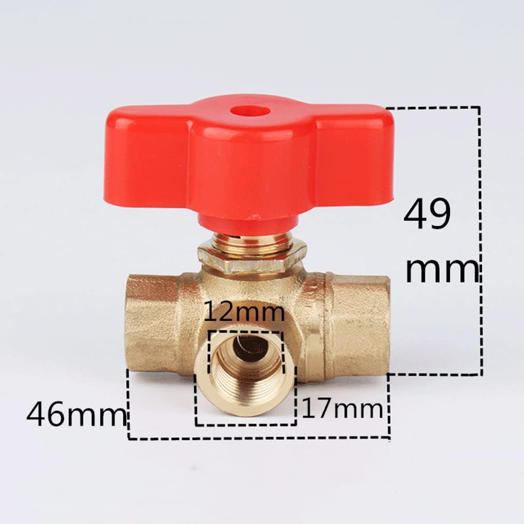 Valvola di intercettazione Valvola di Isolamento, 1 pz 2 Punti T-Shaped Tutto in Rame valvola a Sfera a Tre Vie Mini valvola on-off, for lavatrici Auto valvole a Sfere in Ottone