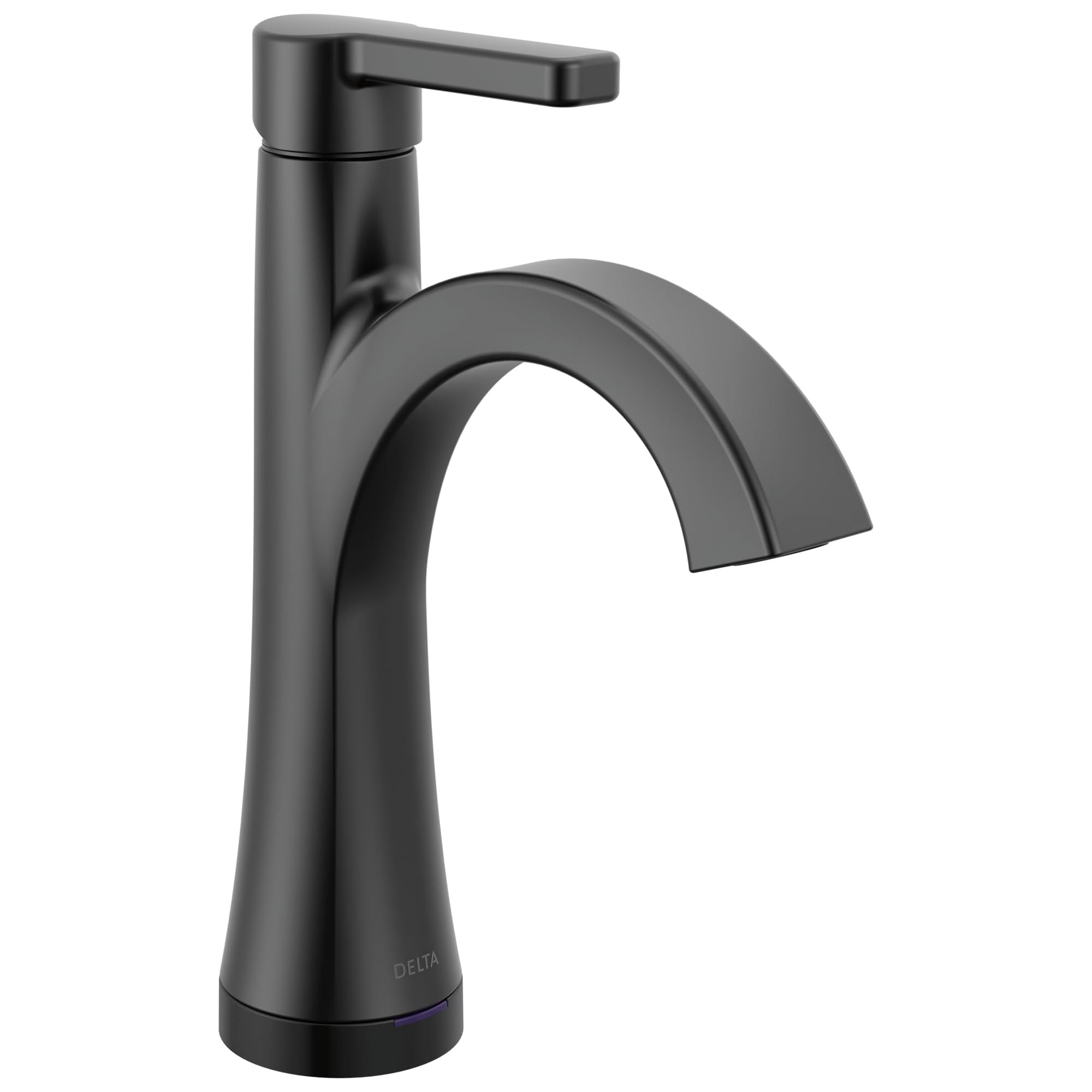 Robinet de salle de bain Touch On automatique noir mat à trou unique pour lavabo