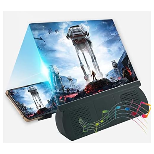 Goeco Amplificador Pantalla Telefono, Pantalla Lupa para Móvil, HD Pantalla 3D de 10 Pulgadas, con Altavoz Bluetooth, Carga USB