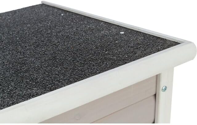 Elevated Weatherproof Gray Fir Wood Cat House with Hinged Roof
