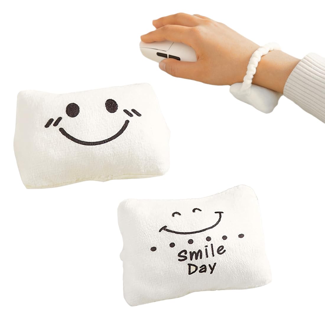 Sorriso Poggiapolsi Set Tappetino Mouse Poggiapolsi Tastiera Morbido Cotone 2 Pezzi