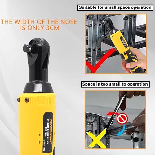 Image of Tomahawk CRW-1230 12V Cordless Ratchet Wrench | 45Nm Torque | 3 /8 inch Square Drive | 300 RPM | Ultra-Slim 3cm Head | Forward & Reverse for Confined Spaces