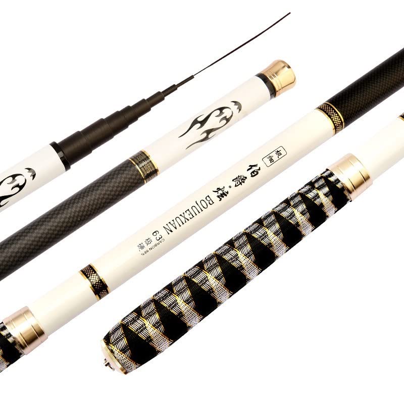 CañAs De Pescar Varilla de Pesca telescópica 3.6m-7.2m Fibra de Carbono Ultra Ligera caña de fundición de la Mano for Pesca de Carpa CañA De Pescar