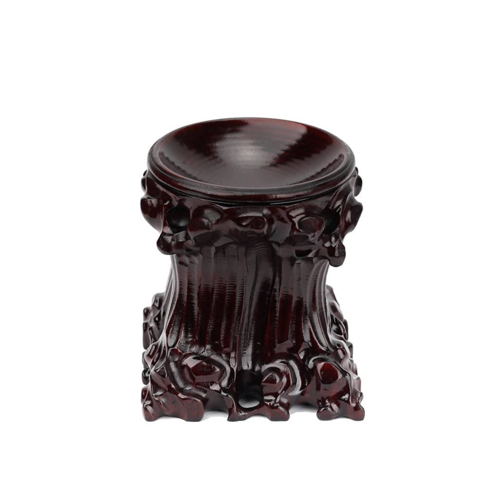 ADERFETBI Plant Pot Saucer Bonsai Base Wooden Root Carving Plant Holder Ornaments Creative Gourd Statue for Placing Teapot Jade Vase(A)