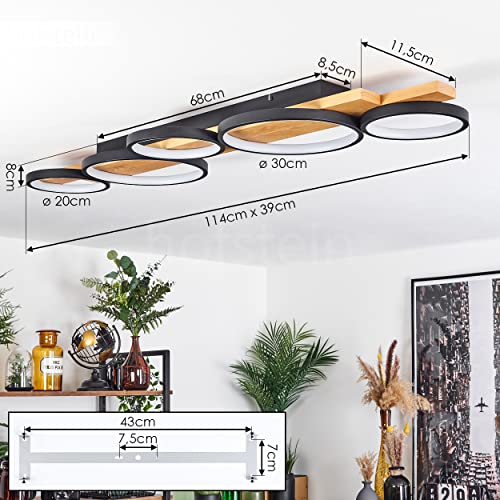 Plafonnier LED dimmable Rodekro à intensité variable 5100 lm noir