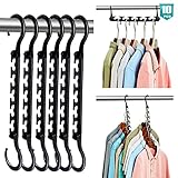 BHcorner Black Space Saving Hangers for Clothes,10 Pack Magic Hangers Closet Space Saving,Sturdy Pla