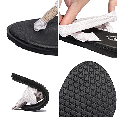Image of Ranberone Women's Yoga Mat Flip Flops Casual Flat Summer Beach Sandals