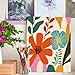 Nuberlic 10 Packs 8X10 Pre Drawn Canvas for Painting Floral Pre Printed Canvas Painting Kit Vibrant Botanical Pre Drawn Canvas to Teens Night Party Supplies