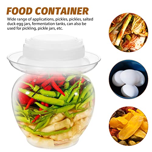 Hemoton Fermentation Tank Fermenting Pickle Container Plastic Fermenting Jar Fermentation Crock Pickle Pot Clear Foods Fermenting Jar For Pickling Sauerkraut Kimchi Kombuch Paocai Jar #TOP5