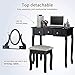mecor Vanity Table Set, Dressing Table with Mirror,Vanity Makeup Table with 5 Drawers/Stool,Black