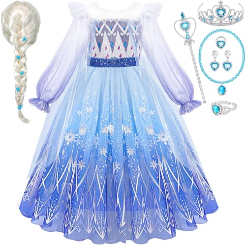 Disfraz completo de princesa para niñas con capa y corona miniatura 1