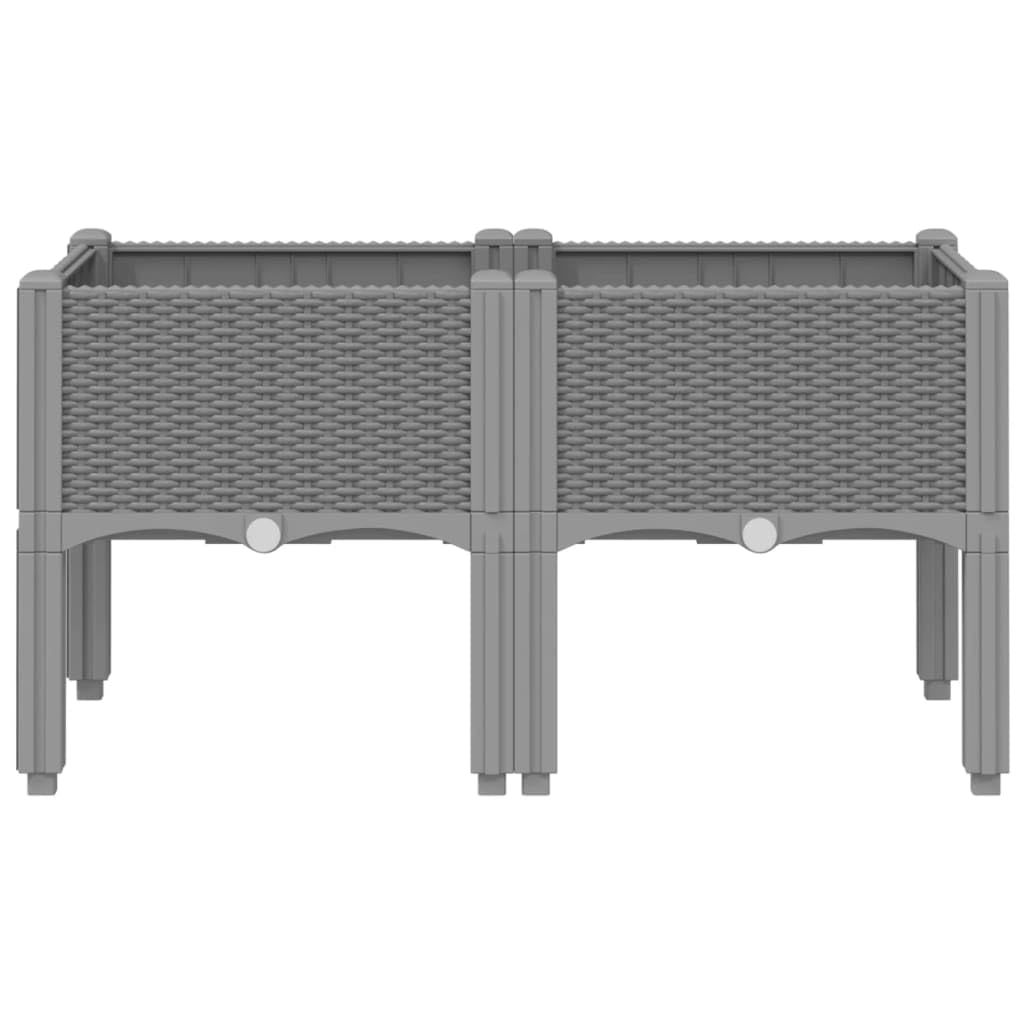 vidaXL Fioriera da Giardino con Gambe Grigio Chiaro 80x40x42 cm in PP