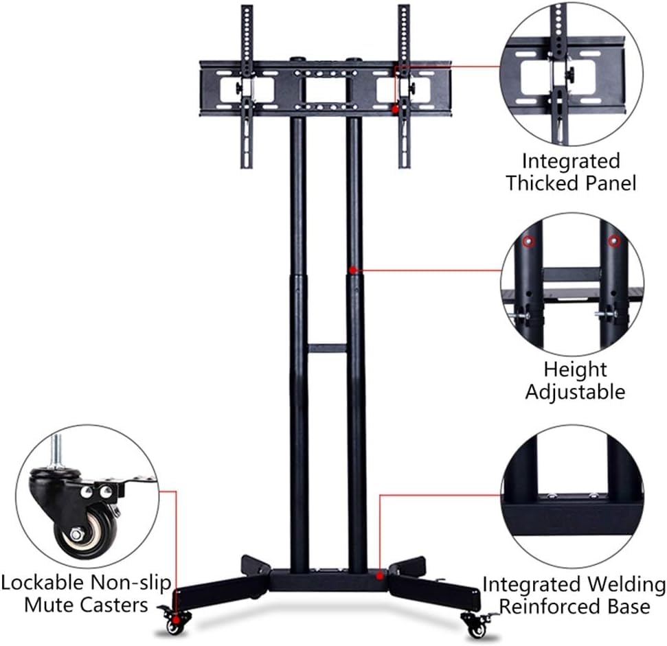 Soporte móvil para TV con ruedas ajustable para pantallas planas miniatura 3