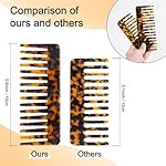 TaShow Hair Detangling Comb, 2 Pack Large Cellulose Acetate Wide Tooth Comb for Wet and Dry, Women's Thick Curly Wavy Hair (Tortoise Shell, Ivory) - Image 4