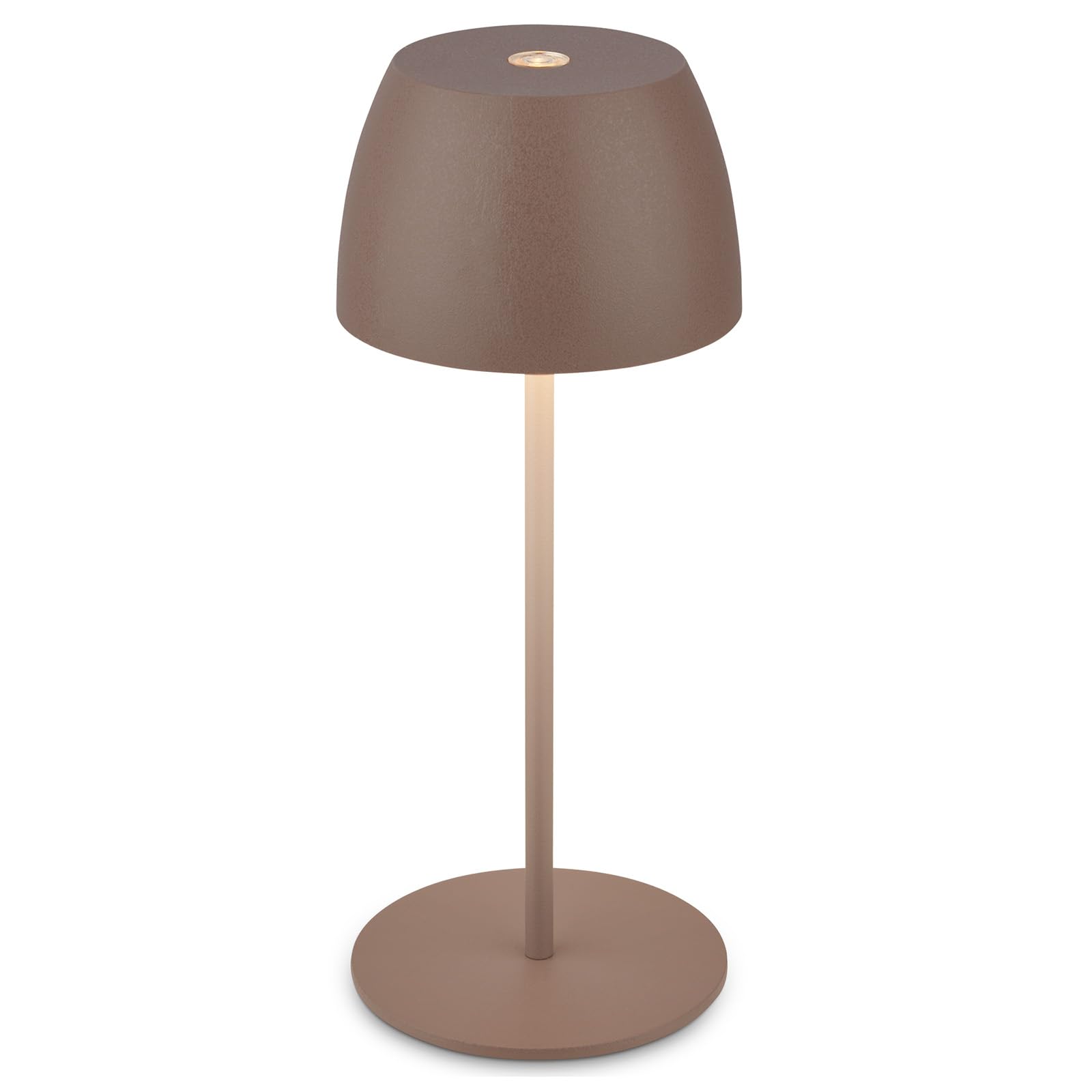BRILONER - Mini LED tafellamp draadloos IP44 met touch, traploos dimbaar, batterij & lichtbron verwisselbaar, bedlamp, decoratieve lamp, LED lamp, oplaadbare tafellamp, 8x20 cm (DxH), wit