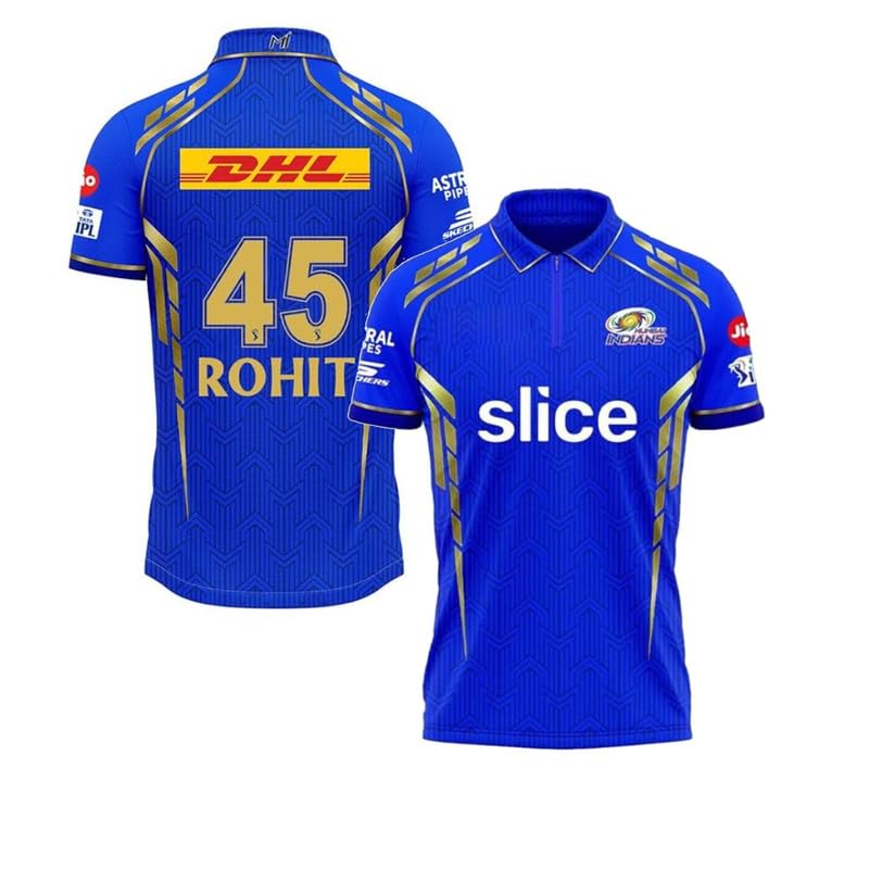 Rohit Sharma Mumbai Indians Uniform Sungle Pic Rohit Sharma In Mi