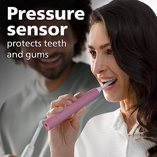 Image of Philips Sonicare 4100 Rechargeable Electric Toothbrush, Advanced Plaque Removal, Pressure Sensor, Includes Brush Head Case, Deep Pink BD5004AZ