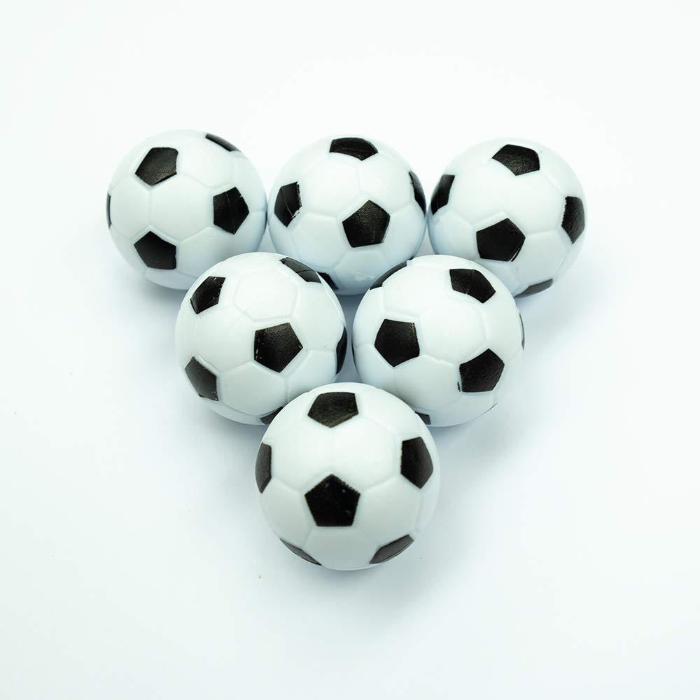 Carromco - Palline per calcio balilla da 36 mm, colore: Nero/Bianco, Confezione da 6