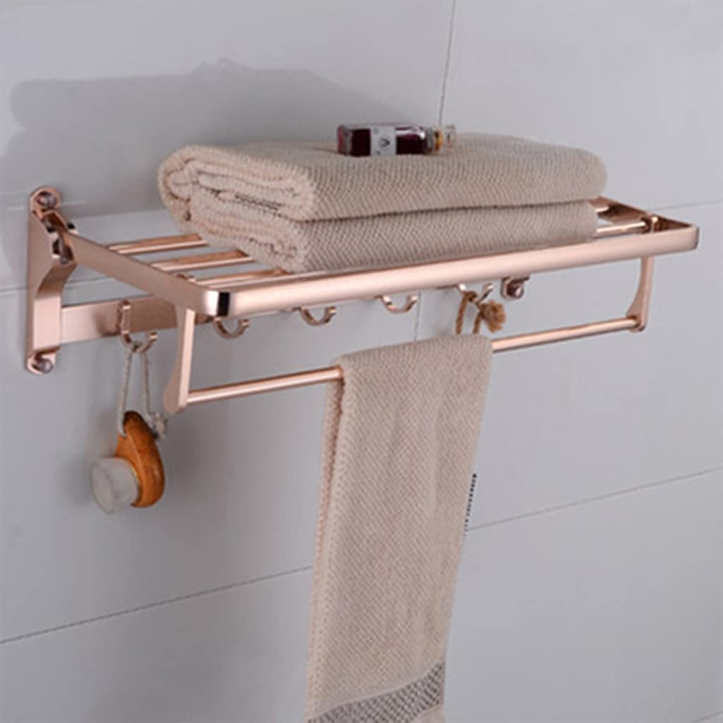 Porte-serviettes mural en aluminium or brillant pour une salle de bain chic et moderne