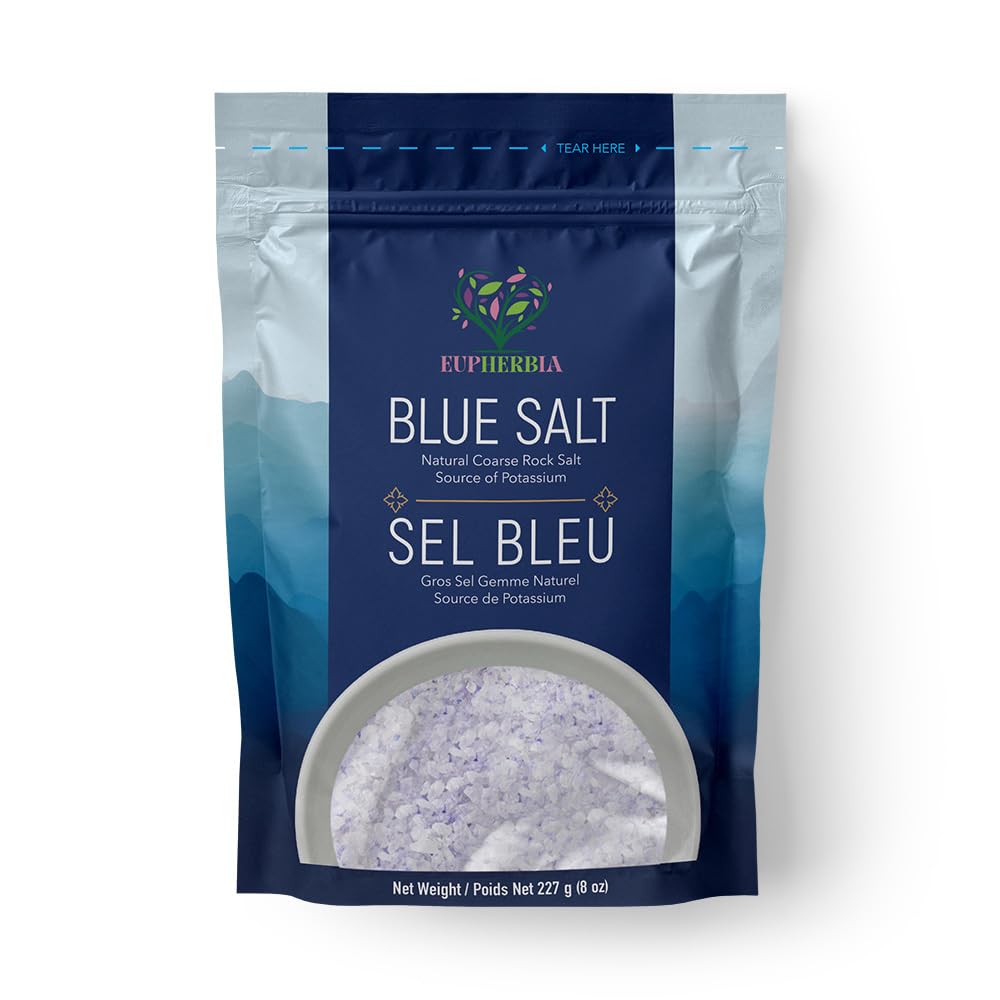 EUPHERBIA Blue Salt, Coarse, Rare Mineral Salt, High