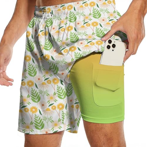 Jutdopt Mens Swim Trunks with Compression Liner 7 Inch Inseam Quick Dry Bathing Suit Swimsuit2