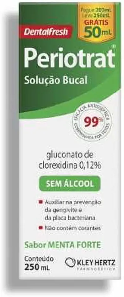SOLUÇÃO BUCAL PERIOTRAT SABOR MENTA FORTE 250ML KLEY HERTZ