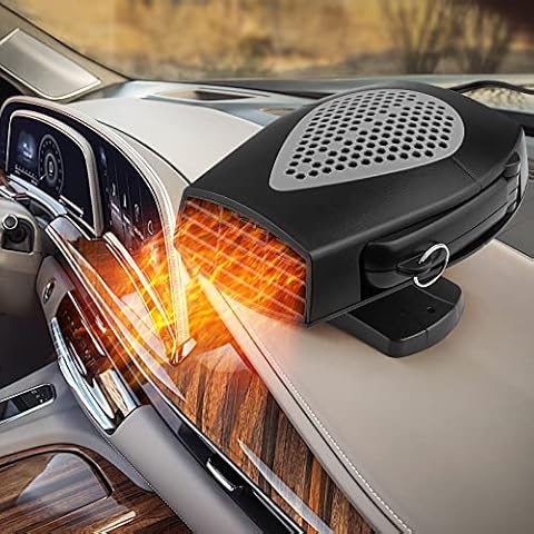 BAOK Portable Car Heater, 12V Car Heater, Plug In Car Heater Defroster for Car Windshield Fast Defrosting & Defogging, 12V Heater Anti-Fog Plug in Cigarette Lighter Cover