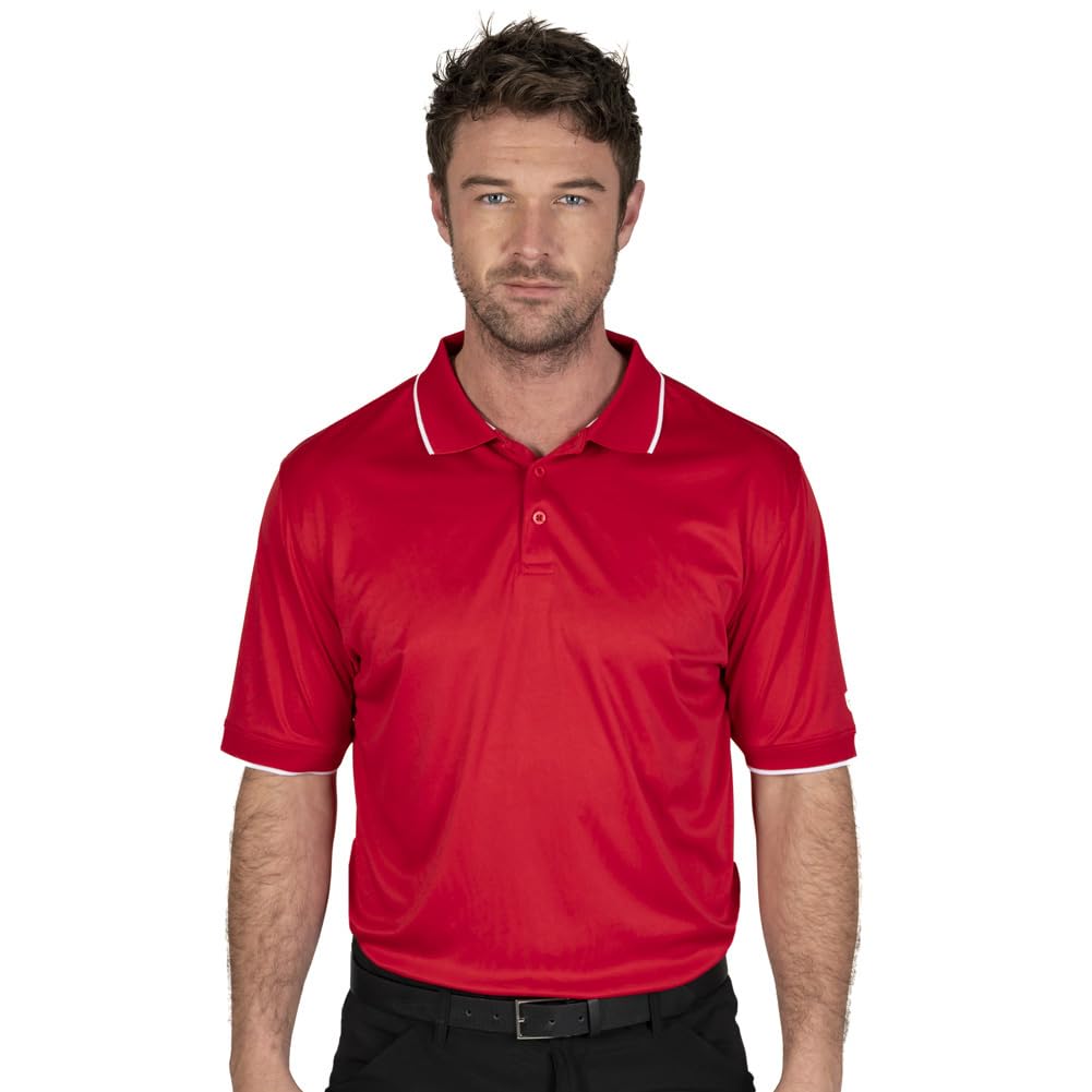 Men's Back Yoke Detail Stretch Quick Dry Performance Golf Polo Shirt