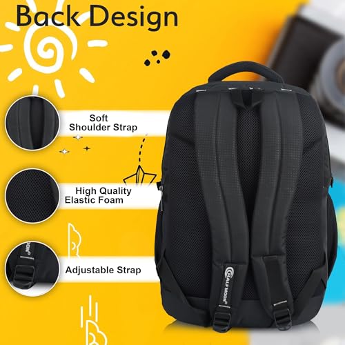 Image of Half Moon Extra Large 60L Rucksack Travel Backpack Bag for Man Waterproof Trekking Bag for Men with Rain Cover & 17-Inch Laptop Luggage Bags for Mens Hiking & Tourist Bag for Men (Black & Black)