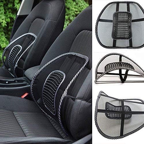 Image of Nylon Ventilation Back Rest with Lumbar Support Mesh Cushion Pad,Universal Back Lumbar Support for Chairs,Office Chair,Home,Car Seat Lumber Back Support,Seat to Relieve for Back Pain,Black