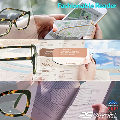 Image of proSPORT Women Cat-Eye Reading Glasses Full Lens Readers NOT BIFOCAL