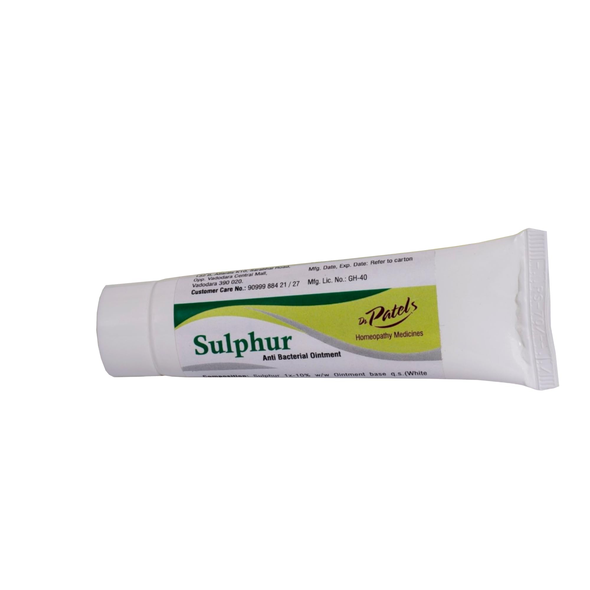 DR PATELS HOMEOPATHIC MEDICINES 25g Homeopathic Sulphur Ointment | Ointment for Dark Spot, Acne Marks, and Tan Removal | Multipurpose Cream | - (Pack of 1) 1