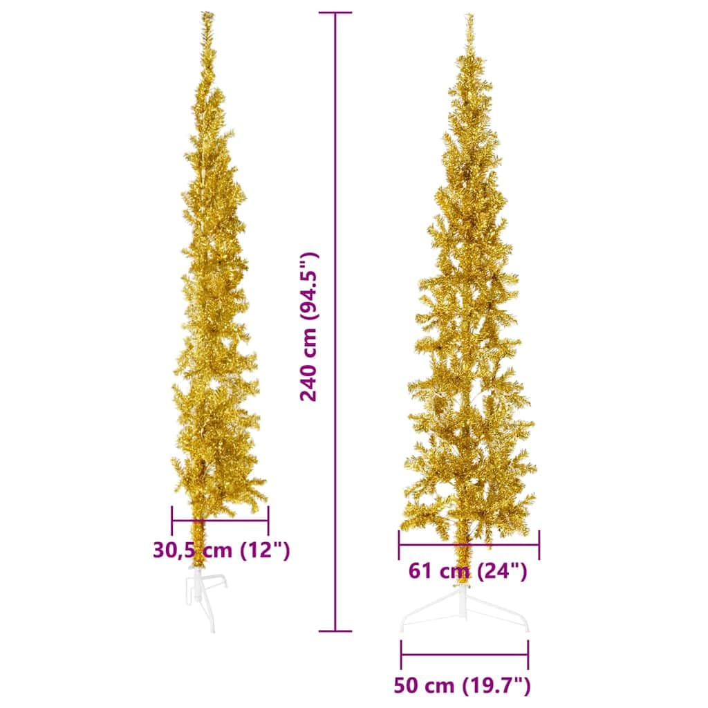 Árbol de Navidad artificial de 240 cm, PVC, ahorro de espacio, reutilizable, para decoración festiva