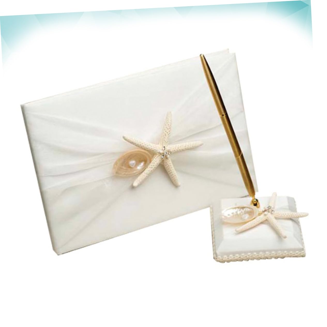 SHOWERORO Libro Degli Ospiti Per Matrimonio Stile Spiaggia Libro Delle Firme Con Penna E Portapenne Per Fidanzamento E Cerimonia Di Matrimonio