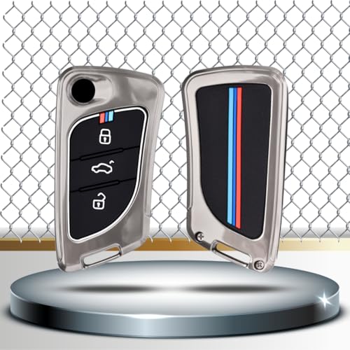 Image of KEYCEPT Metal Alloy Key Cover Compatible for KD / Xhorse, LX-B30 Universal Remote flip Key with Keychain (Long Keychain).