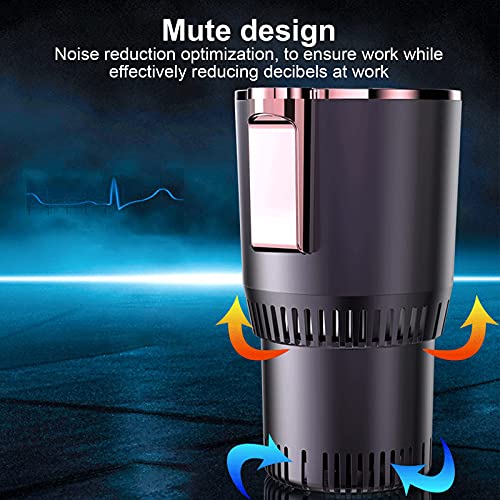Image of 2-in-1 Smart Car Cup Cooler and Warmer,Car Cooling and Heating Cup Holder Cigarette Lighter Powered with LED Temperature Display Touch Control