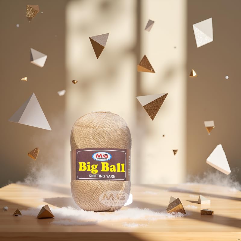 Image of M.G ENTERPRISE Big Ball Deep Mustrad (400 gm) Wool Ball Hand Knitting Wool /Art Craft Soft Fingering Crochet Hook Yarn, Needle Knitting Yarn Thread dye KK