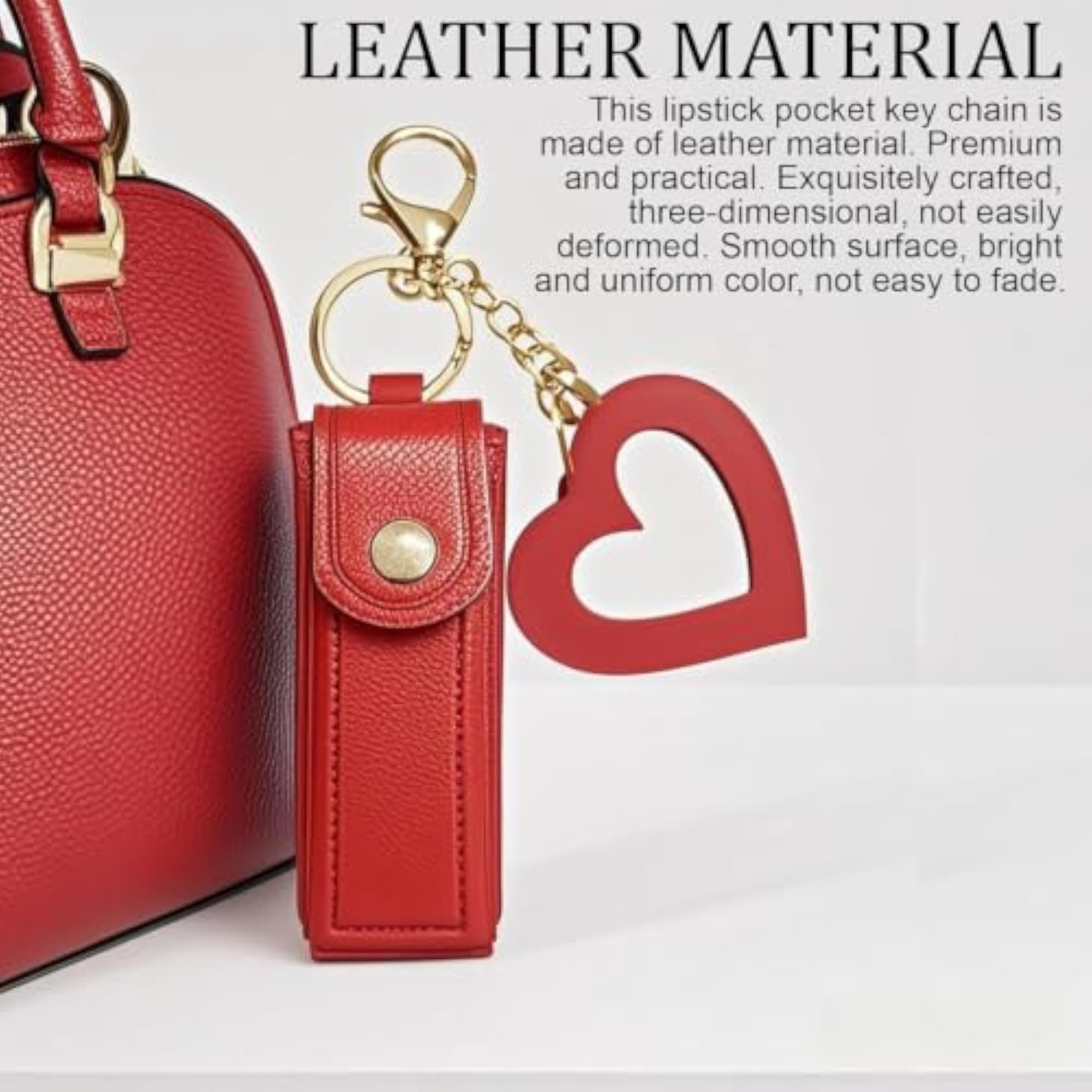Soft Leather Chapstick Holder with Keychain